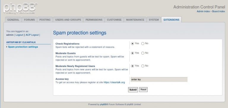 Anti-Spam by CleanTalk za zaščito phpBB