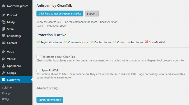 Antispam by CleanTalk za WordPress