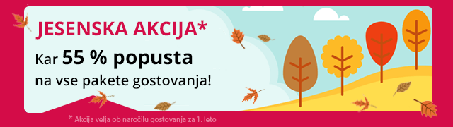 55 % popust na vse pakete gostovanja!
